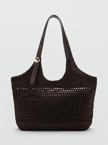 Mango Woven Adjustable Shoulder Strap Bag - view 2, Chocolate