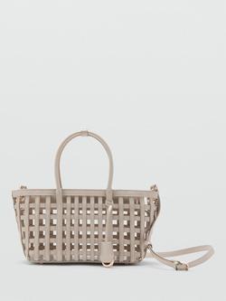 Mango Woven Basket Tote Bag, Off White - view 2, Off White