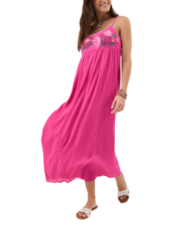 Accessorize Bright Cutwork Tie-Back Dress, Pink, Pink