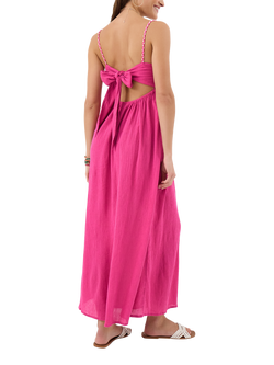 Accessorize Bright Cutwork Tie-Back Dress, Pink - view 2, Pink