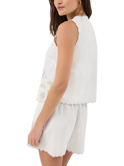 Accessorize Floral Cut Out Sleeveless Tank Top, Ivory - view 2, Ivory