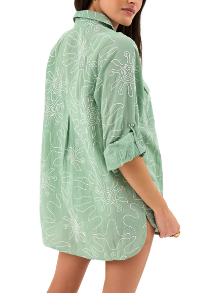 Accessorize Embroidered Beach Shirt, Green - view 2, Green