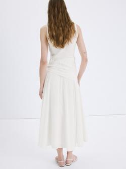 Mango Broderie Waist Tie Sleeveless Midi Dress, Beige - view 2, Beige