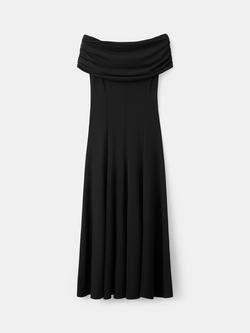 Mango Strapless Flared Dress, Black, Black