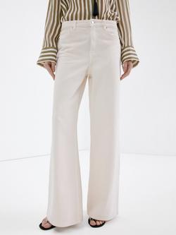 Mango Mid Rise Wide Leg Jeans, Off White, Off White