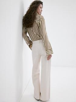 Mango Mid Rise Wide Leg Jeans, Off White - view 2, Off White
