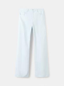 Mango Mid Rise Wide Leg Cotton Jeans, Sky Blue, Sky Blue