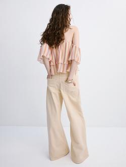Mango Off-Shoulder Ruffle Blouse, Multi - view 2, Multi