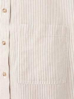 Mango Striped Cropped Short Sleeve Shirt, Sand - view 2, Sand