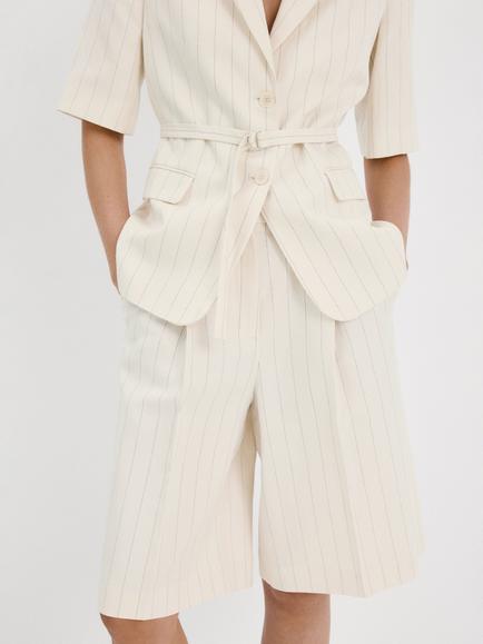 Mango Knee Length Zip Hook Fastening Shorts, Raw, Raw