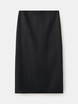 Mango High Waisted Tailored Pencil Midi Skirt, Black