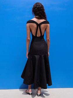 Mango High Waist A-Line Midi Skirt, Black - view 2, Black
