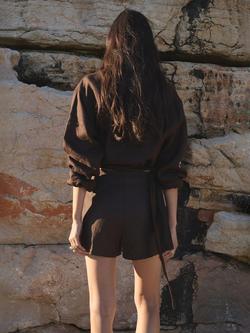 Mango Asymmetric Mini Skirt, Chocolate - view 2, Chocolate