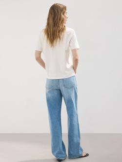Mango Printed Design Crew Neck T-Shirt, Off White - view 2, Off White