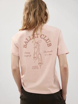 Mango Ballet Club T-Shirt, Pastel Pink - view 2, Pastel Pink