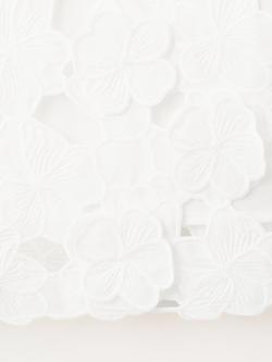 Mango Round Neck Cropped Floral Top, Off White - view 2, Off White
