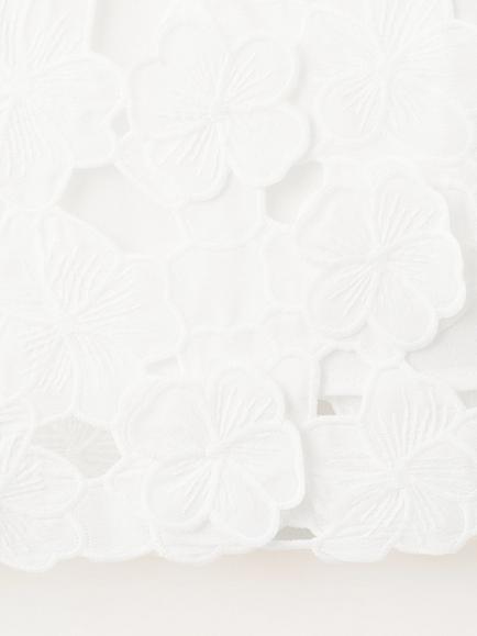 Mango Round Neck Cropped Floral Top, Off White - view 2, Off White