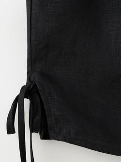 Mango Sleeveless Side Tie Linen Crop Top - view 2, Black