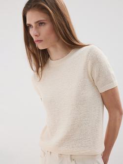 Mango Round Neck Knit Top, Raw, Raw