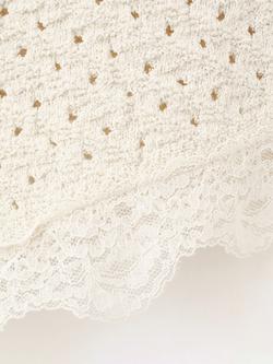 Mango Sleeveless Lace Trim Knit Top, Raw - view 2, Raw