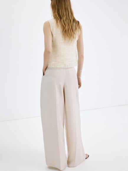 Mango Sheer Sleeveless Top, Raw - view 2, Raw