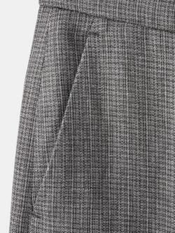 Mango Mid Rise Wide Leg Suit Trousers, Grey/Black - view 2, Grey/Black