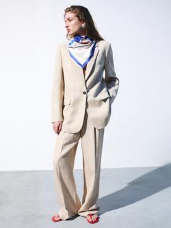 Mango Straight Fit Suit Trousers, Sand, Sand