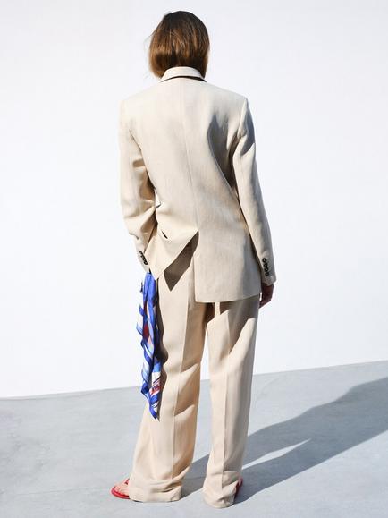Mango Straight Fit Suit Trousers, Sand - view 2, Sand