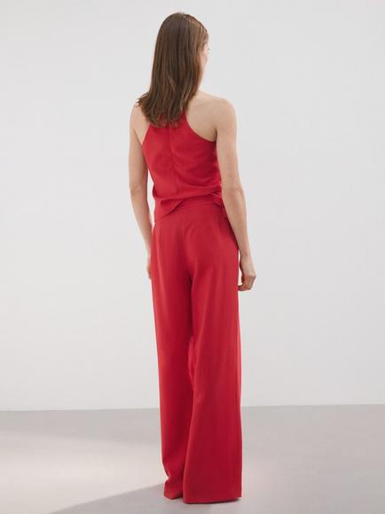 Mango Tailored Trousers, Red - view 2, Red