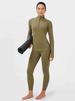 Sweaty Betty Ultimate Studio 7/8 Pilates Gripper Leggings, Khaki - view 2, Khaki