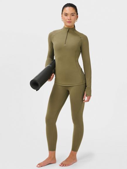 Sweaty Betty Ultimate Studio 7/8 Pilates Gripper Leggings, Khaki - view 2, Khaki