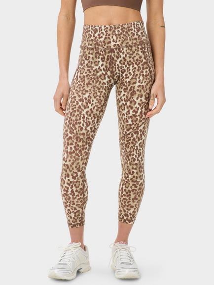 Sweaty Betty Power 7/8 Gym Leggings, Beige Leopard Print