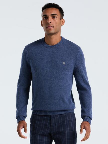 Original Penguin Lambswool Sweater, Charcoal, Sargasso Sea