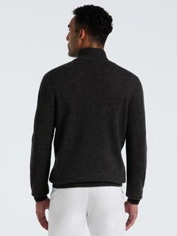Original Penguin Quarter Zip Lambswool Jumper - view 2, Charcoal Heather