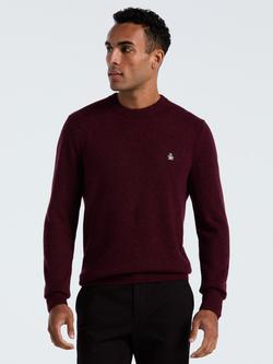 Original Penguin Crew Neck Lambswool Jumper, Cabernet