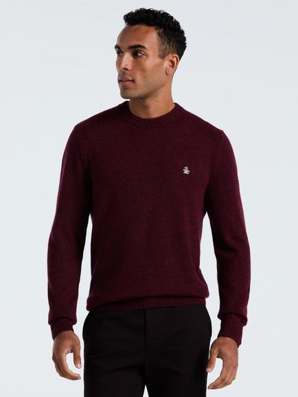 Original Penguin Lambswool Sweater, Charcoal, Cabernet