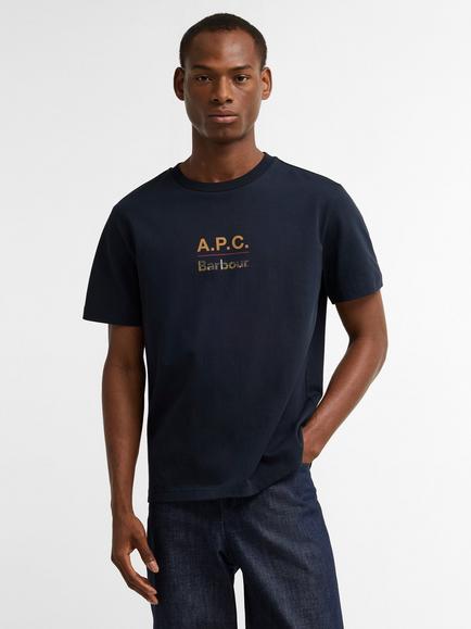 Barbour x APC Pure Cotton Crew Neck T-Shirt, Dark Navy, Dark Navy