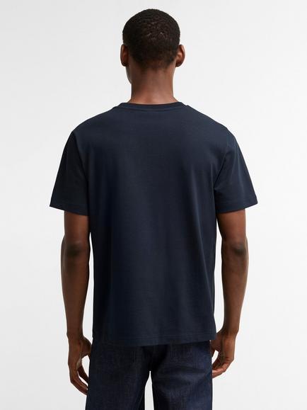 Barbour x APC Pure Cotton Crew Neck T-Shirt, Dark Navy - view 2, Dark Navy