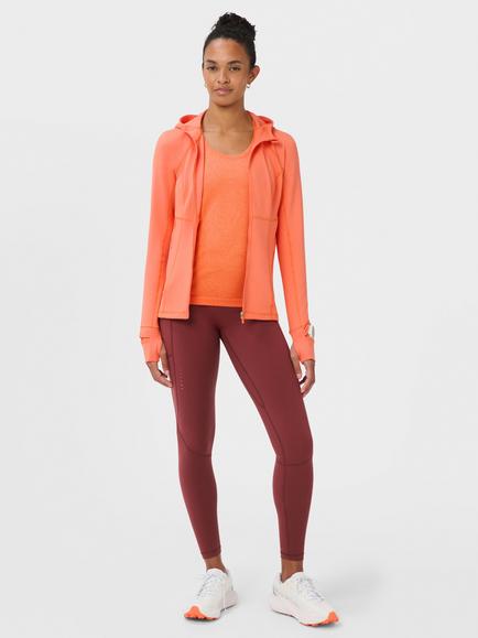 Sweaty Betty Pro Run Zip Up Hoodie, Tuscan Orange - view 2, Tuscan Orange