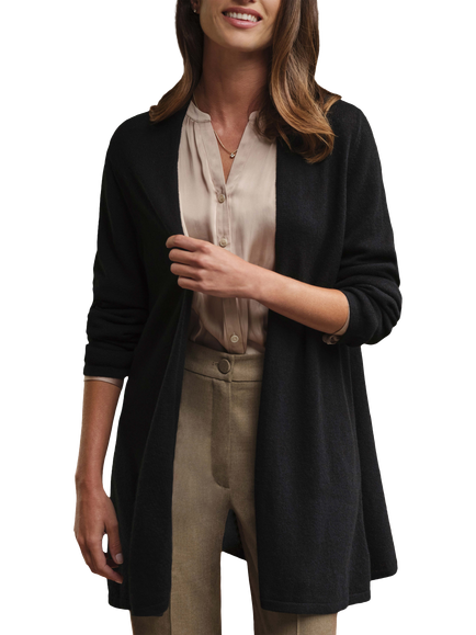 Pure Collection Pure Gassato Cashmere Swing Cardigan, Anthracite Black, Anthracite Black
