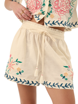 Accessorize Floral Embroidered Shorts, Multi, Multi