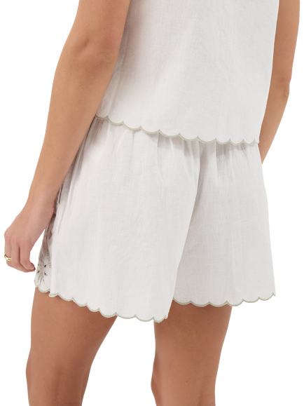 Accessorize Tropical Cutout Shorts, Ivory - view 2, Ivory