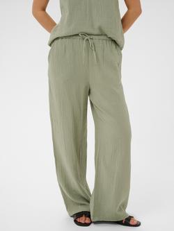 KAFFE Kavafla Relaxed Wide Leg Trousers, Green, Green