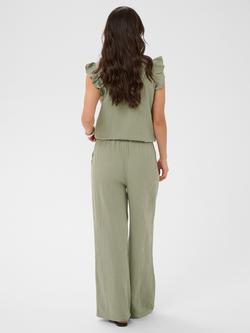 KAFFE Kavafla Relaxed Wide Leg Trousers, Green - view 2, Green