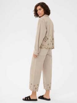 KAFFE Kamimi Broderie Scallop Hem Jacket, Feather Grey - view 2, Feather Gray