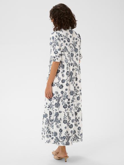 KAFFE Kaamina Relaxed Short Sleeve Shirt Dress, Chalk/Midnight - view 2, Chalk/Midnight
