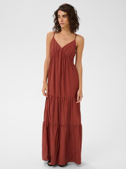 KAFFE Kaemily Sleeveless Tiered Maxi Dress, Henna, Henna