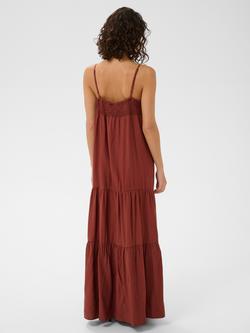 KAFFE Kaemily Sleeveless Tiered Maxi Dress, Henna - view 2, Henna