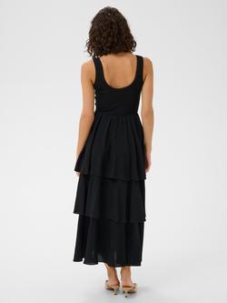 KAFFE Kaerika Sleeveless Tiered Maxi Dress, Black Deep - view 2, Black Deep