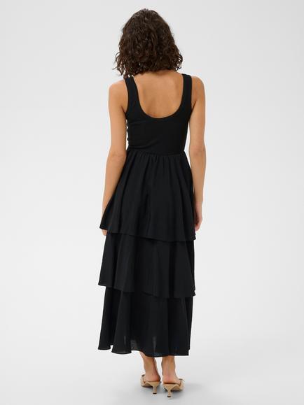 KAFFE Kaerika Sleeveless Tiered Maxi Dress, Black Deep - view 2, Black Deep